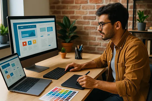 designer al lavoro